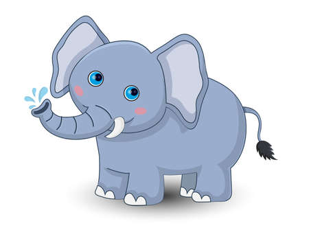 Cute Elephant cartoon. Vector illustration.のイラスト素材