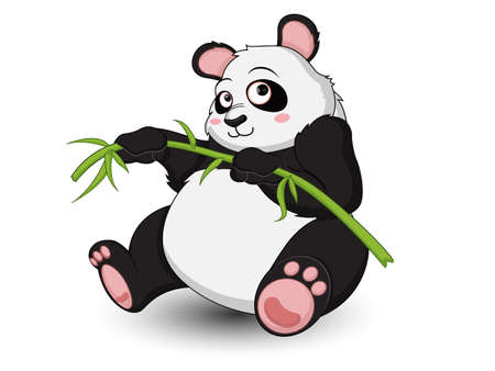 Cute Panda cartoon. Vector illustration.のイラスト素材