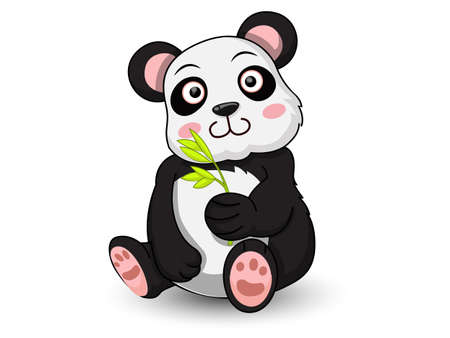 Cute Panda cartoon. Vector illustration.のイラスト素材