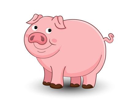 Cute Pig cartoon. Vector illustration.のイラスト素材
