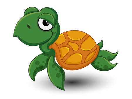 Cute Turtle cartoon Vector illustration.のイラスト素材