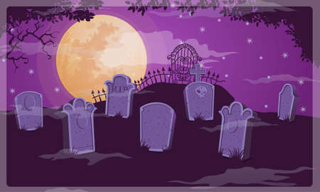 Graveyard halloween Background vectorのイラスト素材