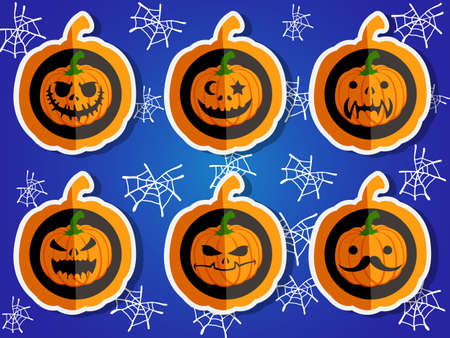 Face pumpkins for halloweenのイラスト素材