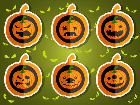 Face pumpkins for Halloweenのイラスト素材