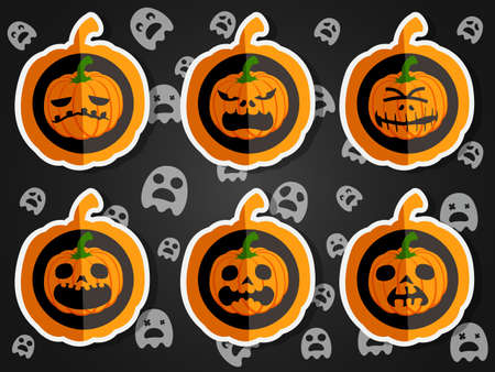 Face pumpkins for Halloweenのイラスト素材