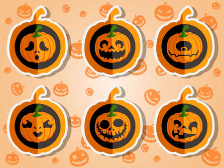 Face pumpkins for Halloweenのイラスト素材