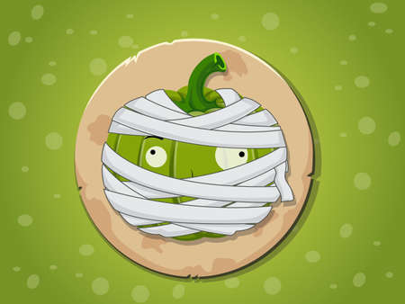Mummy pumpkin icon vector,backgroundのイラスト素材