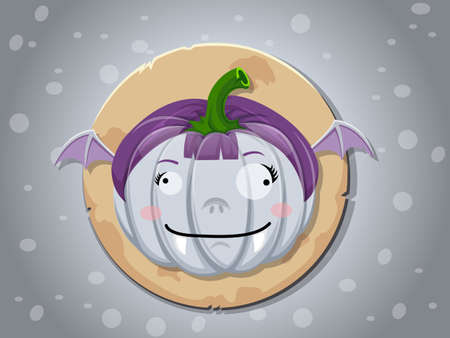 Vampire girl pumpkin icon vector,backgroundのイラスト素材