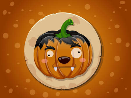 Werewolf pumpkin icon vector,backgroundのイラスト素材