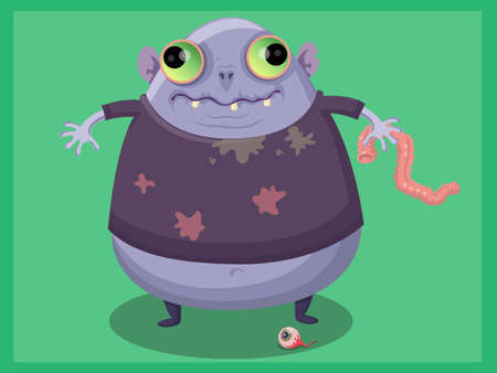 Cartoon illustration of Zombie for Halloween dayのイラスト素材