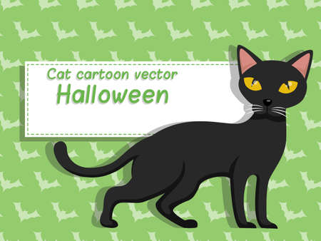 Cat cartoon vector halloween on background. Trick or Treat Conceptのイラスト素材