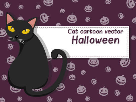 Cat cartoon vector halloween on background. Trick or Treat Conceptのイラスト素材