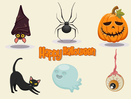 Happy Halloween icon design vector Illustration.Halloween design elementsのイラスト素材