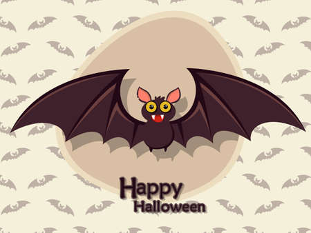 Bat cartoon halloween background.のイラスト素材