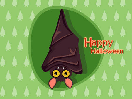 Bat cartoon halloween background.のイラスト素材