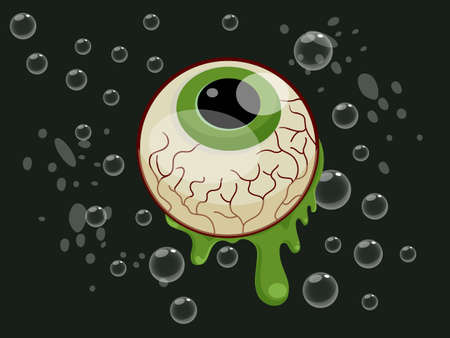 Halloween Eye ball cartoon on background.Vector illustration.のイラスト素材