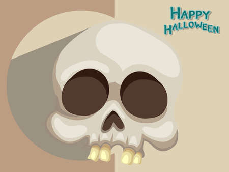 Skull cartoon vector Halloween Background.のイラスト素材