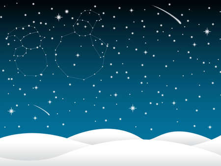 Background christmas in sky full of stars. Vector illustration.のイラスト素材