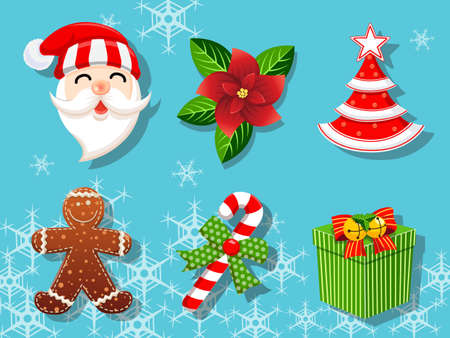Christmas holiday collection of icons.のイラスト素材