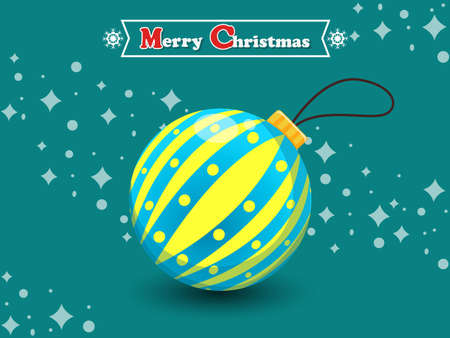 Christmas ball on a color background. Happy New Year and decoration element. Vector illustrationのイラスト素材