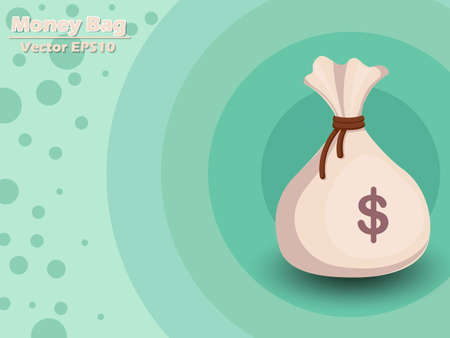Money bag icon with dollar sign. color and Background. Gift and decorative element. vector illustrationのイラスト素材