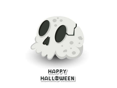 Happy Halloween. icon Skull vector. Concept Anatomic Skull Vector Art design. white background illustrationのイラスト素材