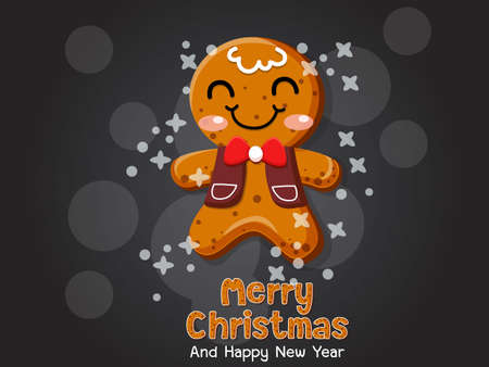 Christmas gingerbread man cookie. Celebration event for Birthday,Merry Christmas and Newyear. Vector...