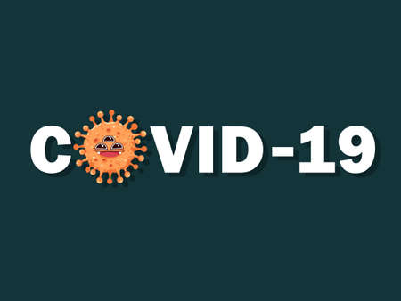 Corona Virus covid-19. Cartoon style coronal virus font brush. vector illustrationのイラスト素材