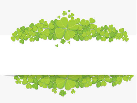 Clover leaves isolated on white background. Vector illustrations. St Patricks Day symbol, Irish lucky shamrock design backgroundのイラスト素材
