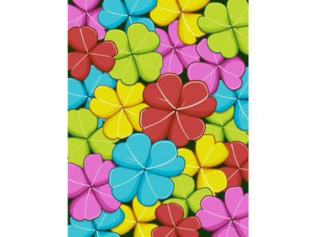 Clover leaves with colorful on background. Vector illustrations. St Patricks Day symbol, Irish lucky shamrock design backgroundのイラスト素材