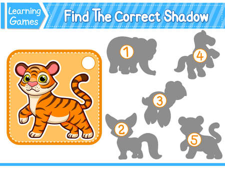 Find The Correct Shadow Find And Match The Correct Shadow Of Unicorn. Kids Educational Game. Printable Worksheet Vector Illustration. Children Learning Gameのイラスト素材