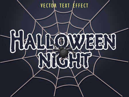Happy Halloween Text Effects. Editable Text Style. Textured Background. Vector illustration. Poster Bannerのイラスト素材