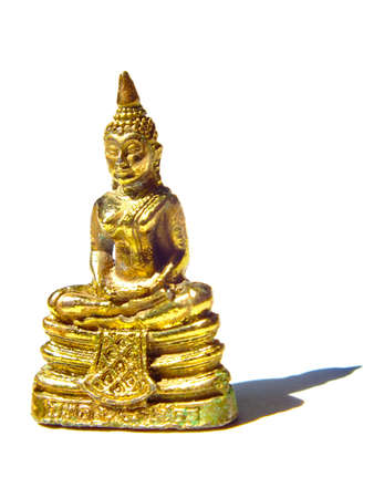 Gold Small Buddha image isolatedの写真素材
