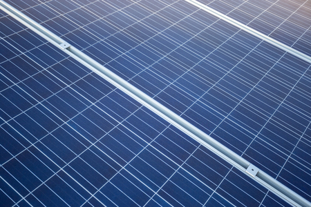 Close up solar photovoltaic panels Technology for renewable energy solution.の写真素材