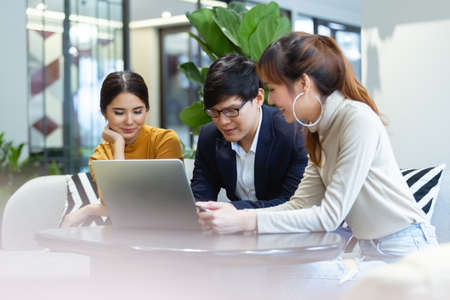 Group of business people manager talking in meeting work room planning.の写真素材