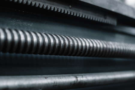 close up shatters gear wheels of machine industry.の写真素材