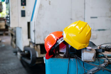 helmet or hard hat for head safety in industry factory.
