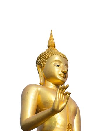 Buddha statue on white backgroundの写真素材