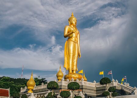 Gold Buddha statue, Asian, Thailandの写真素材