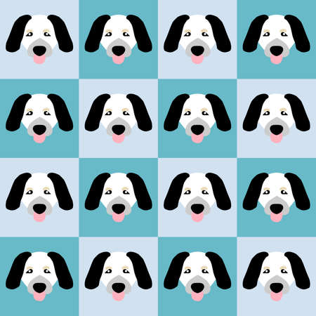 beagle dog head cartoon character on blue backgroundのイラスト素材