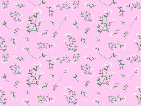 flower seamless pattern on pink background