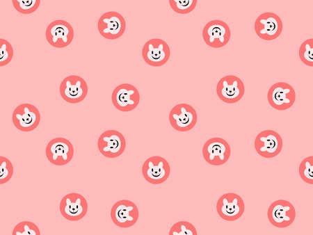 Bear cartoon character seamless pattern on pink background.のイラスト素材