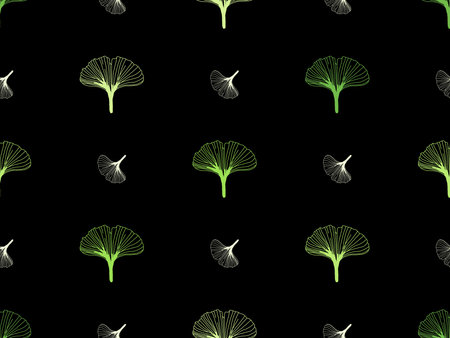 Flower cartoon character seamless pattern on black background