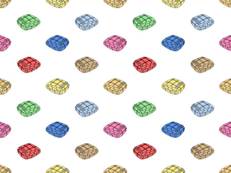 Towel cartoon character seamless pattern on white backgroundの写真素材