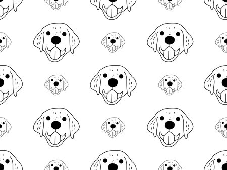 Dog cartoon character seamless pattern on white backgroundのイラスト素材