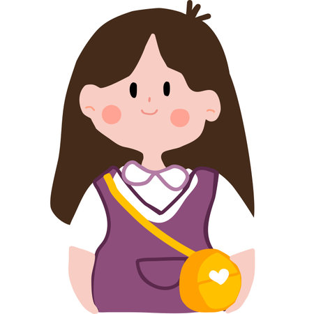 Girl cartoon icon style.のイラスト素材