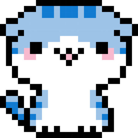 cat cartoon icon in pixel styleのイラスト素材
