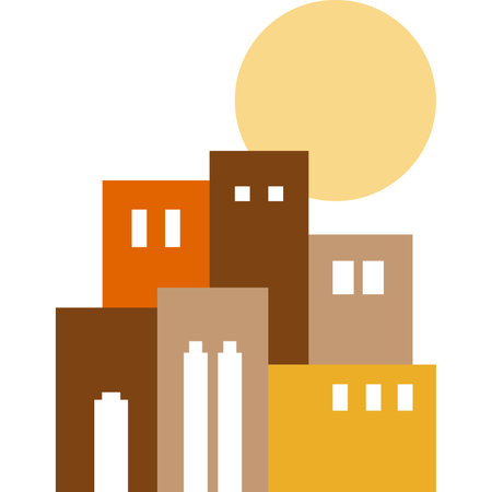 City cartoon in icon styleのイラスト素材