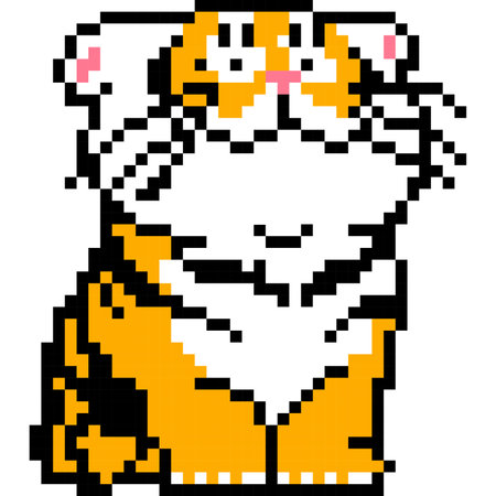Tiger cartoon icon in pixel styleのイラスト素材