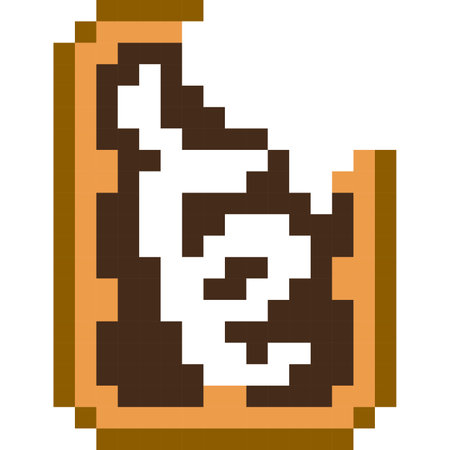 Biscuit cartoon icon in pixel styleのイラスト素材